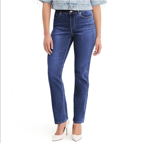 Levi’s Classic Straight Jeans Pants Blue Denim Stretch Modern Size 31 Short - Picture 1 of 13